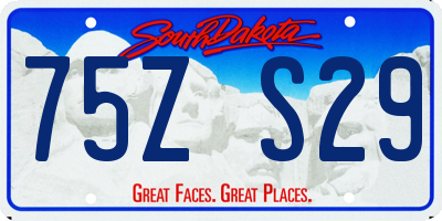 SD license plate 75ZS29