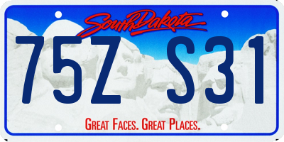 SD license plate 75ZS31