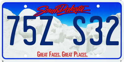 SD license plate 75ZS32