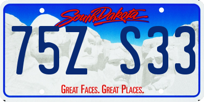 SD license plate 75ZS33