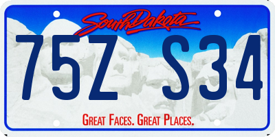 SD license plate 75ZS34
