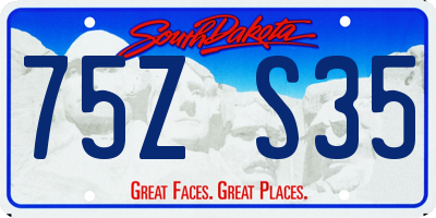 SD license plate 75ZS35