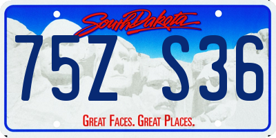 SD license plate 75ZS36