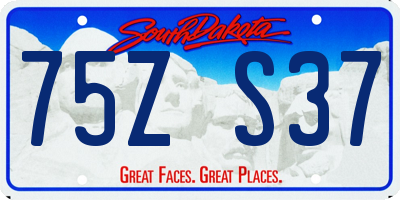 SD license plate 75ZS37