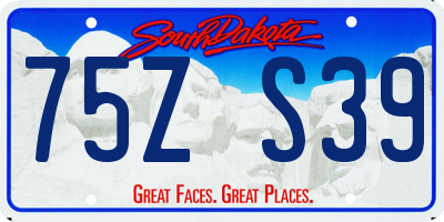 SD license plate 75ZS39