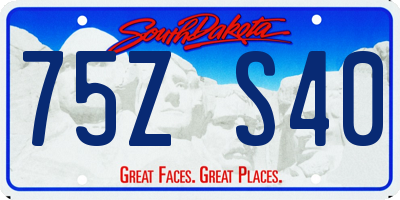 SD license plate 75ZS40