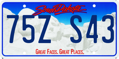 SD license plate 75ZS43