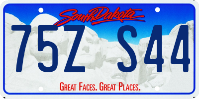 SD license plate 75ZS44