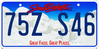 SD license plate 75ZS46