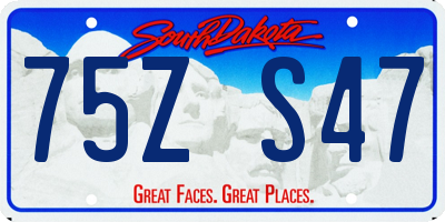 SD license plate 75ZS47