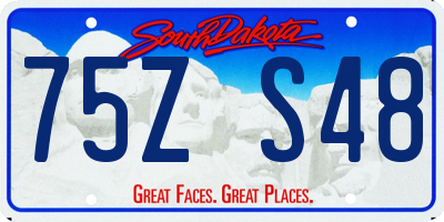 SD license plate 75ZS48