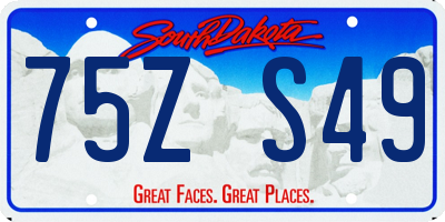 SD license plate 75ZS49