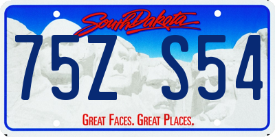SD license plate 75ZS54