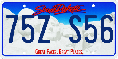 SD license plate 75ZS56