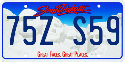 SD license plate 75ZS59