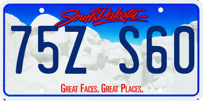 SD license plate 75ZS60