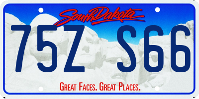SD license plate 75ZS66