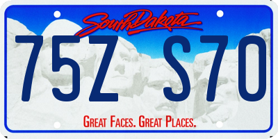 SD license plate 75ZS70