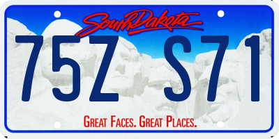 SD license plate 75ZS71