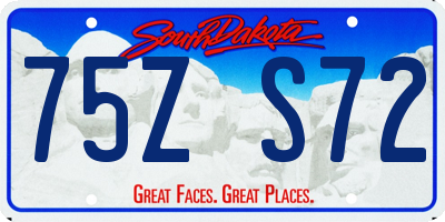 SD license plate 75ZS72