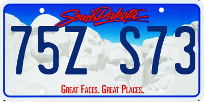 SD license plate 75ZS73