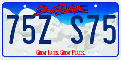 SD license plate 75ZS75