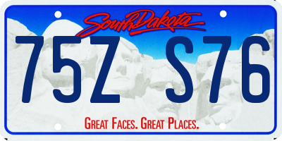 SD license plate 75ZS76