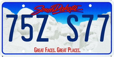 SD license plate 75ZS77