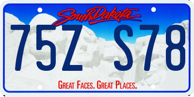 SD license plate 75ZS78