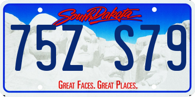 SD license plate 75ZS79