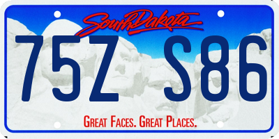 SD license plate 75ZS86