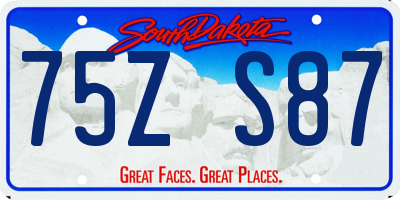 SD license plate 75ZS87