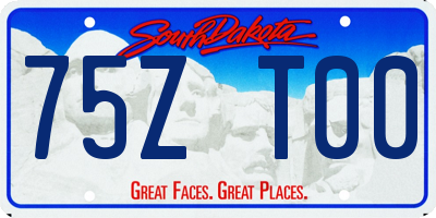 SD license plate 75ZT00