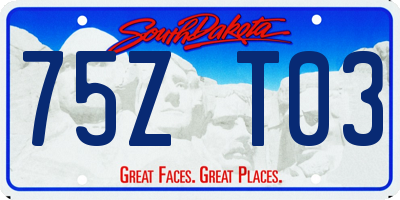 SD license plate 75ZT03