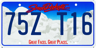 SD license plate 75ZT16