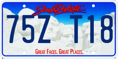 SD license plate 75ZT18