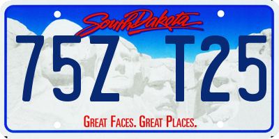 SD license plate 75ZT25