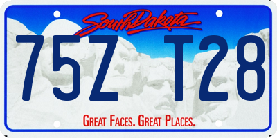SD license plate 75ZT28