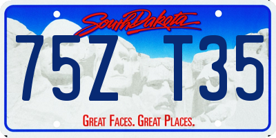 SD license plate 75ZT35