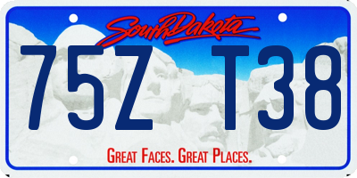 SD license plate 75ZT38