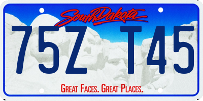 SD license plate 75ZT45