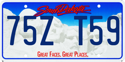 SD license plate 75ZT59