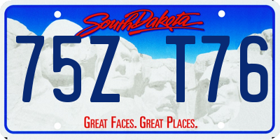 SD license plate 75ZT76