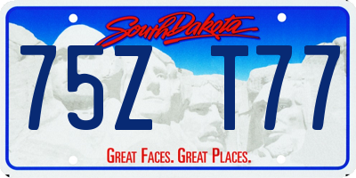 SD license plate 75ZT77