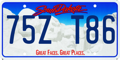 SD license plate 75ZT86