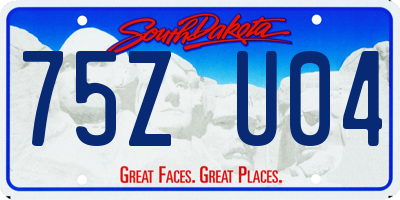 SD license plate 75ZU04