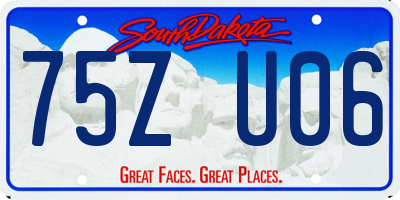 SD license plate 75ZU06