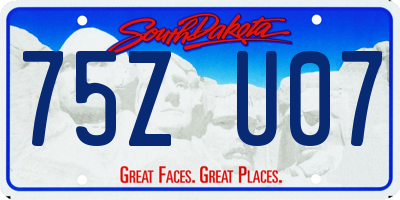 SD license plate 75ZU07