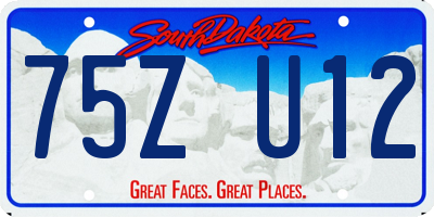 SD license plate 75ZU12