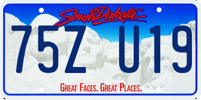 SD license plate 75ZU19